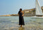 Women's Linen Dress with Open Back